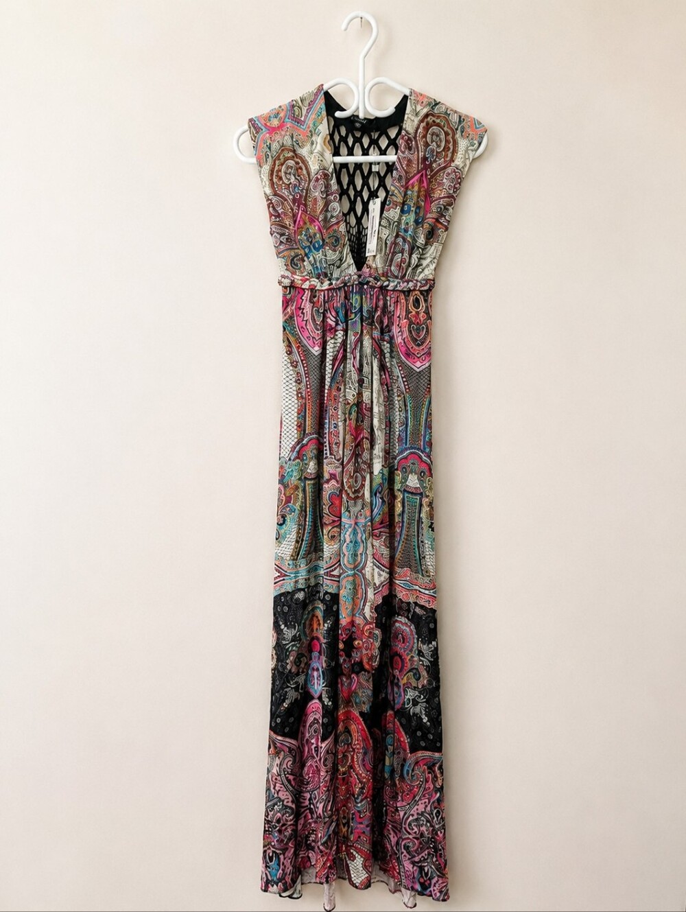 Boho Paisley V-Neck Maxi Dress